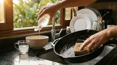 Mistura de detergente com vinagre: o truque simples para tirar gordura das panelas